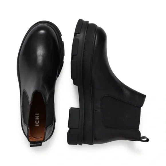 ICHI Women’s Jemma Leather Chelsea Ankle Boot - Picture 3 of 12